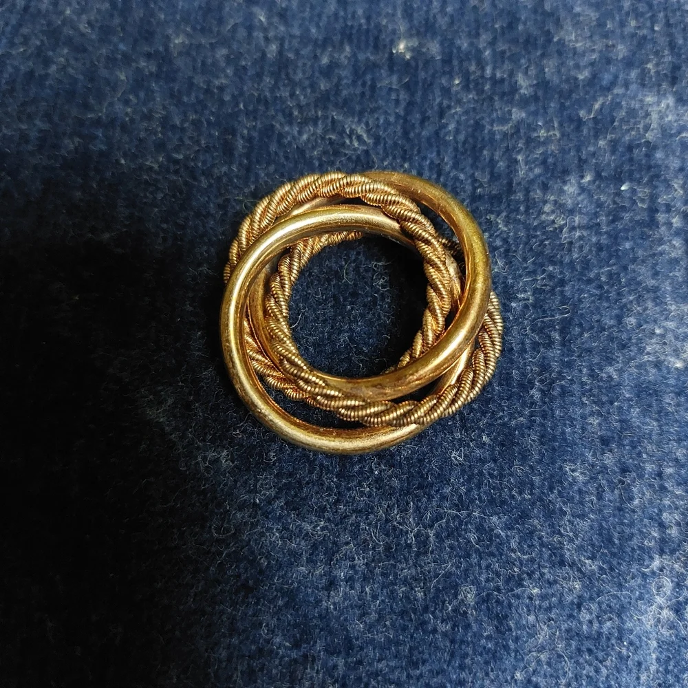 Vintage H.G. Henry Griffith Stacked Circle Brooch 12K GF, Estate Jewelry